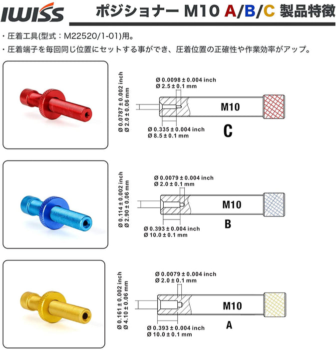 4インデント 圧着ペンチ コンタクトピン M22520/4-01 HD-0812