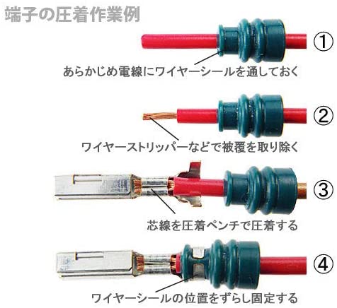 同時圧着ペンチ 防水型カプラー端子 自動車 ターミナル用 0.2-2.0mm²対応 IWS-1424B