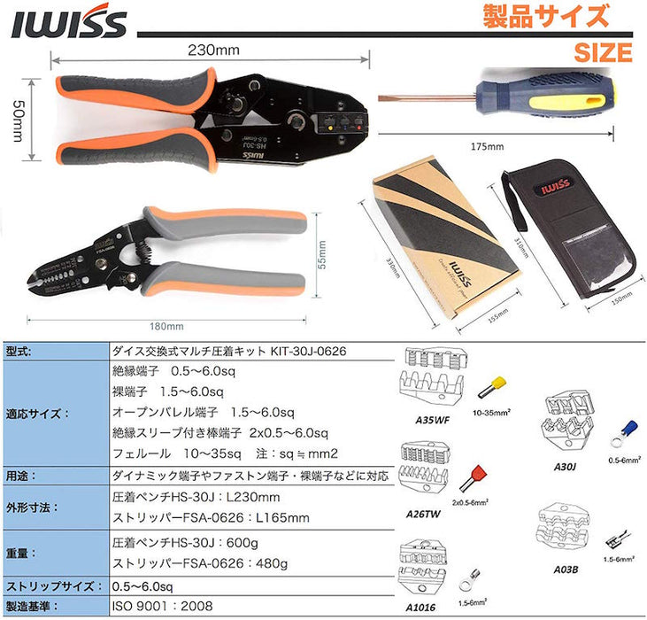 自動車用 マルチ圧着工具セット KIT-30J-0626