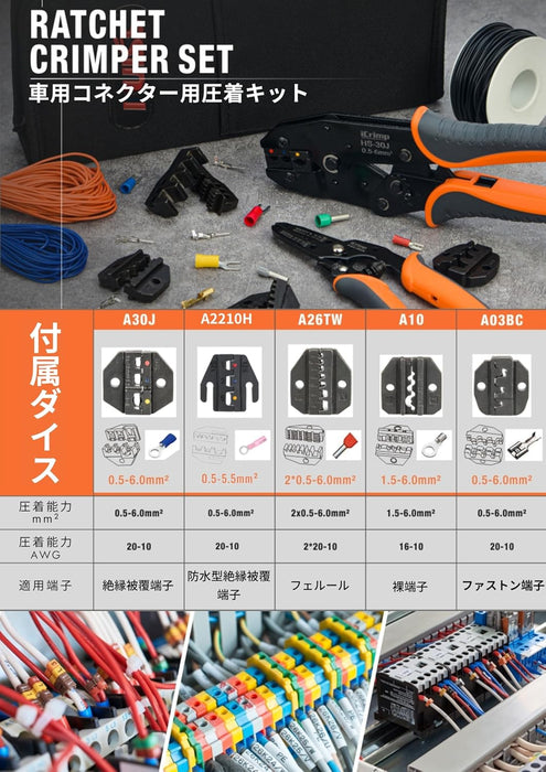 自動車用 マルチ圧着工具セット EVA-30JL