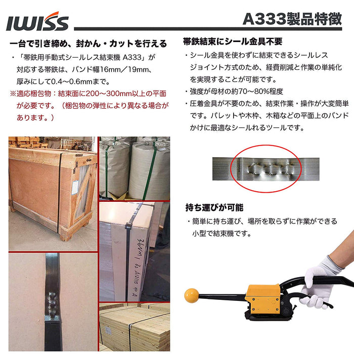 帯鉄用シールレス結束機 A333