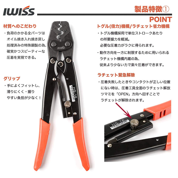 裸圧着スリーブ 1.25-16.0sq対応 HS-16