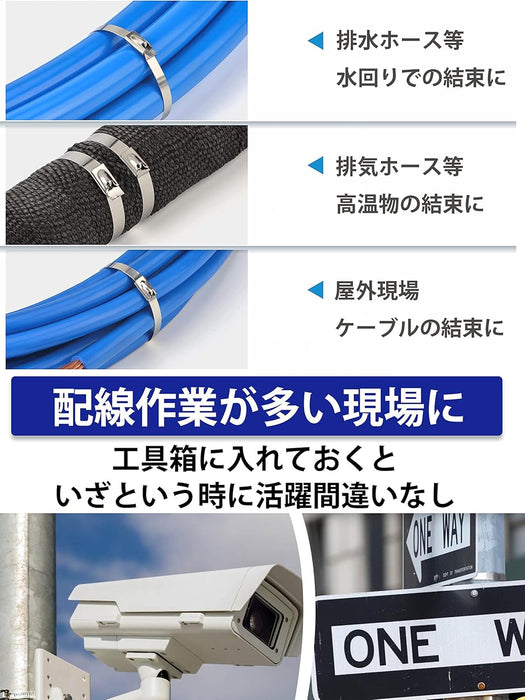 メタルタイ タイガン＋ステンレスタイセット 幅4.5～12mm迄 WCT322-TIE100