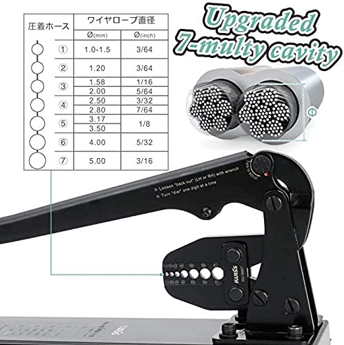 アルミスリーブ かしめ機 ベンチタイプ  φ1.58mm-φ5.0mm圧着 IWS-1608DT
