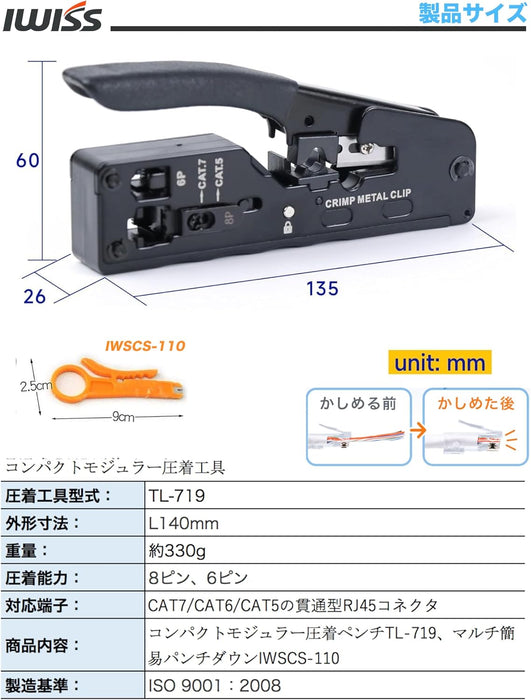 LANケーブル自作 貫通型 TL-719
