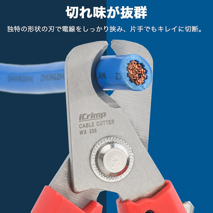 ハンディーケーブルカッター 外径10mm/電線サイズ24sqまで WX-206