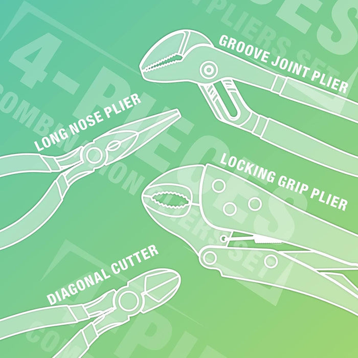 配管工具キット 水道修理・DIY用 パイプレンチ ロッキングプライヤー ニッパー入り ツールセット IWS-PIPE-KIT