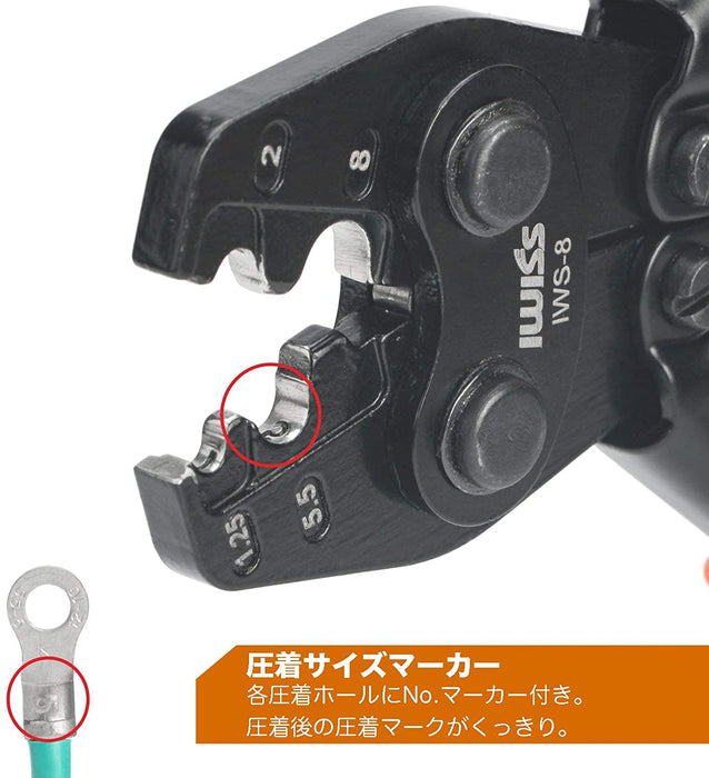 裸端子圧着工具  1.25-8.0sq対応 IWS-8