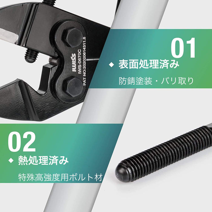 板タイプ バッテリーターミナル 裸端子 圧着ペンチ 5.5-60sq IWS-0670C