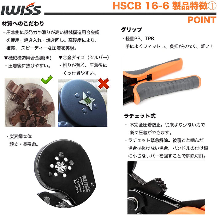 フェルール用圧着ペンチ  0.5-14.0mm2 HSC8 16-6