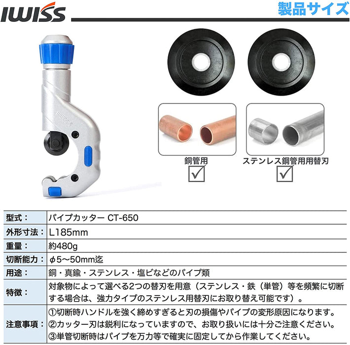 パイプカッター  切断能力 5-50mm CT-650
