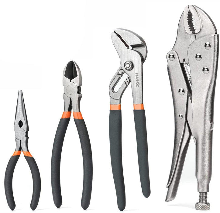 配管工具キット 水道修理・DIY用 パイプレンチ ロッキングプライヤー ニッパー入り ツールセット IWS-PIPE-KIT
