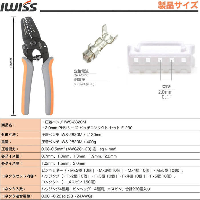 PH型端子 圧着工具セット IWS-2820 + 230KIT