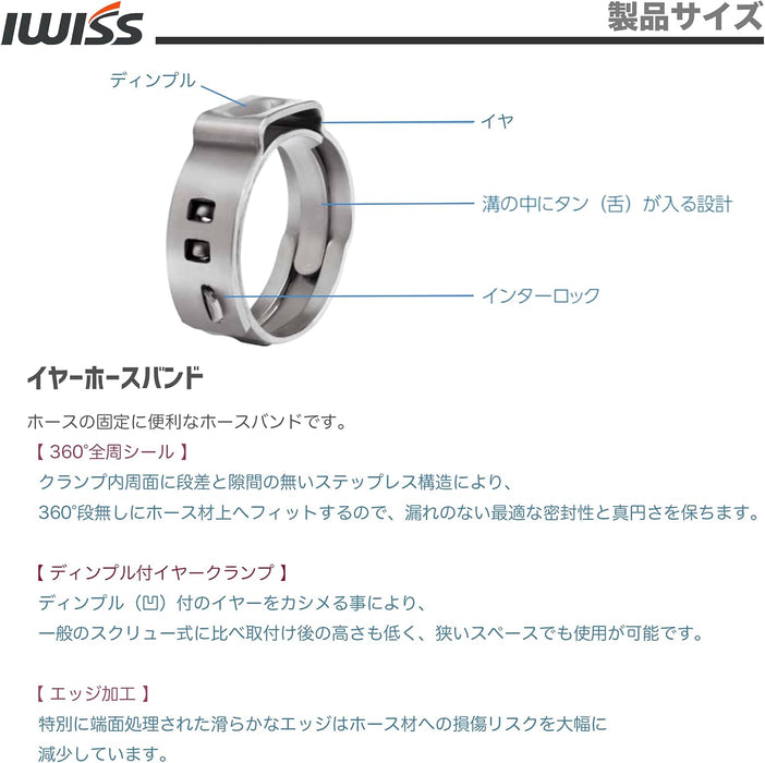 イヤークランプ ホースバンド ‎IWS-2