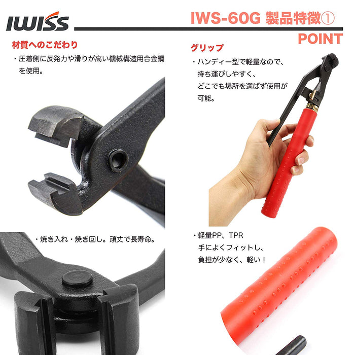 ハンディ型 結束機 オートリターン式  Φ1.8mm迄 IWS-60G