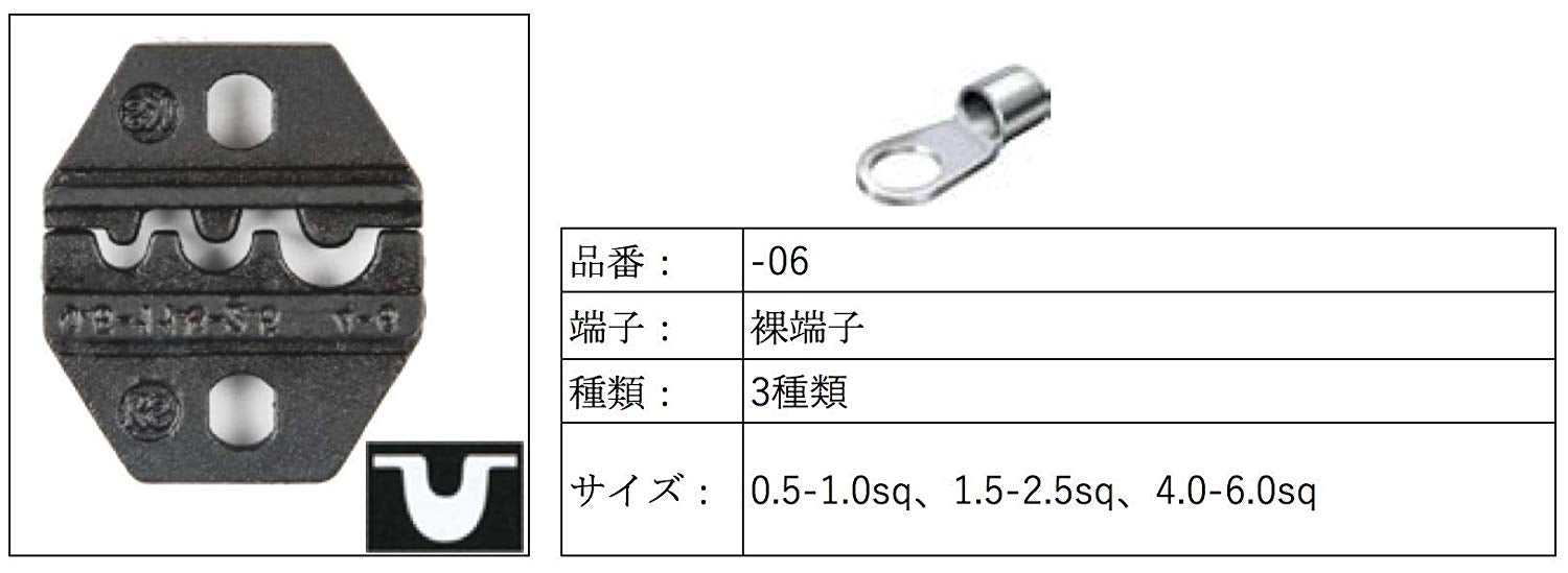 SNシリーズ交換用ダイス 裸端子対応 SN-A06