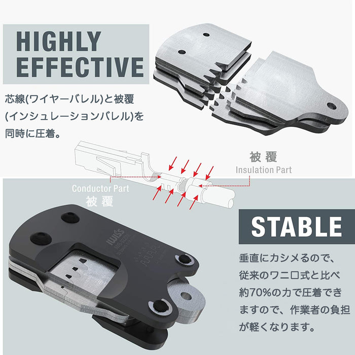 JSTコネクタ用圧着ペンチ  0.03-0.5mm² 極小端子対応 IWS-3220M