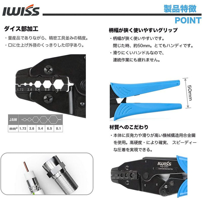 同軸ケーブル BNC 専用 圧着工具 HS-05H