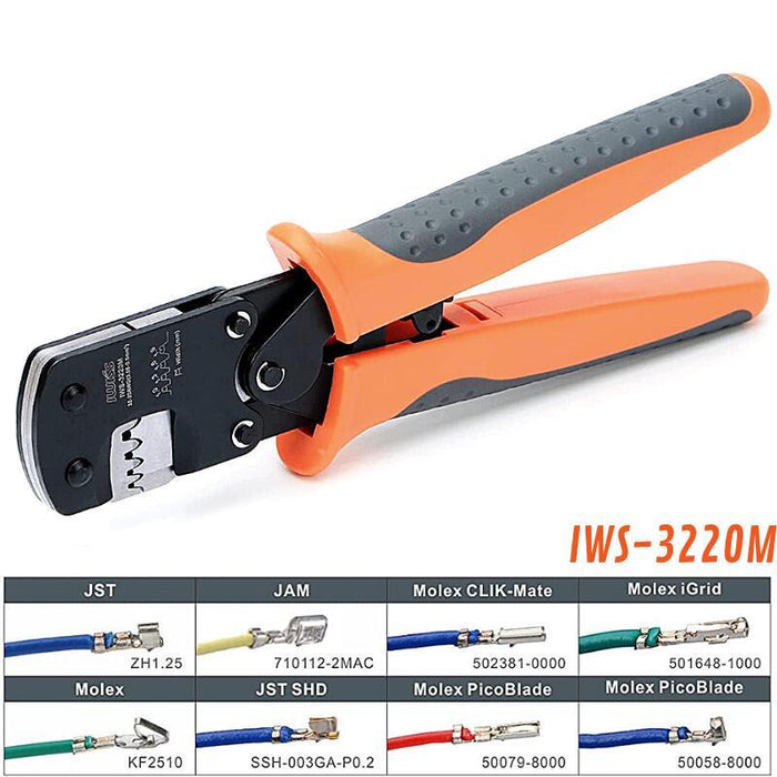 JSTコネクタ用圧着ペンチ  0.03-0.5mm² 極小端子対応 IWS-3220M